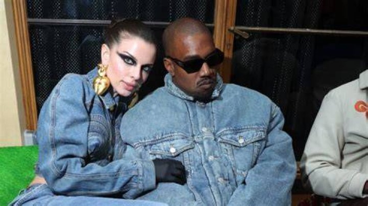 (L to R) Julia Fox and Ye attend the Kenzo Fall/Winter 2022/2023 show as part of Paris Fashion Week on January 23, 2022 in Paris, France.