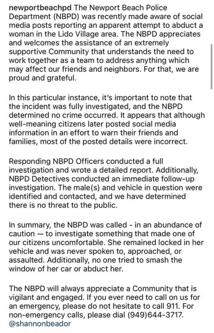 Shannon Beador Shares Misinformation About Newport Beach Kidnapping